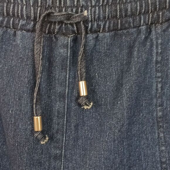 Allison Daley Womens Plus Dark Blue Denim Drawstring Waist Cropped Jeans sz 18w - Picture 5 of 12